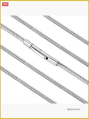 Stainless Steel Chain Necklace with Push Button Clasp, 16-30 Inches